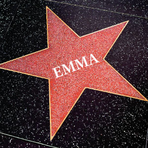 a star with the name "Emma" on it