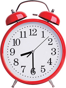 A red alarm clock