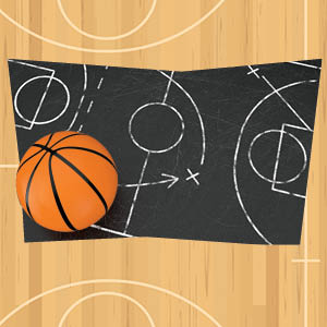 Image of an outline for a basketball play