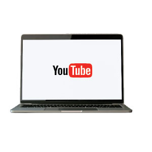 a laptop with YouTube open